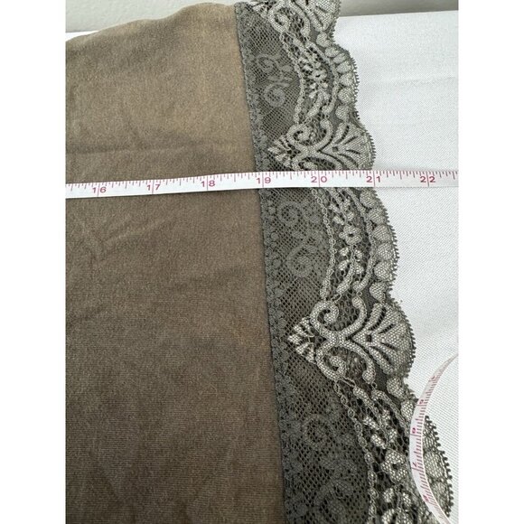 Y2K Express Lace Trim M Cami Tank Top Brown Retro 90s Vintage Vibes Grunge Layer - Picture 13 of 14